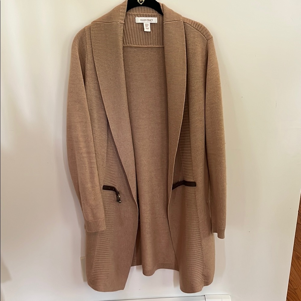 Ellen Tracy Tan Sweater Cardigan